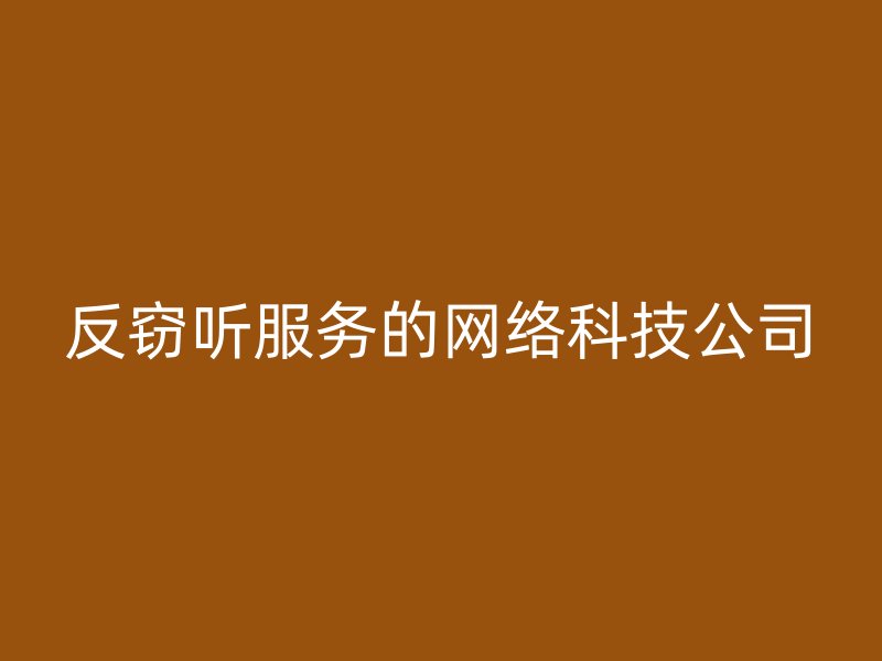 反窃听服务的网络科技公司